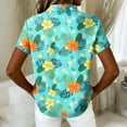 thumbnail image 5 of Bbyeadc Hawaiian Shirts for Women Short Sleeve Collared Shirts Button Down Lightweight Tee Fashion Beach Travel Tee,Light Blue(L), 5 of 5