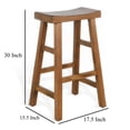 thumbnail image 5 of Marv Barstool Set of 2, Saddle Seat, Rustic Oak Mahogany Wood, 30 Inch, 5 of 6