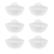 6 Pcs Melamine Dish Ceramic Soy Plate Appetizers Japanese Dumpling Dipping Seasoning Bowl Sauce Sashimi White
