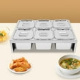 thumbnail image 4 of 6 Containers Pizza Topping Station with 6 x 2.5Qt Containers, Stainless Steel Condiment Toppings Containers with 6 Lids and Spoons, Spice Seasoning Organizer Condiment Tray for Kitchen Restaurant, 4 of 13