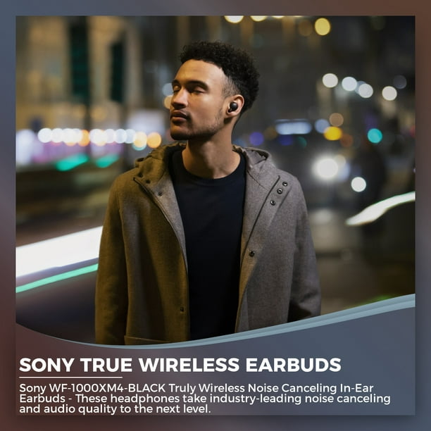 Sony WF-1000XM4 Wireless Noise-Cancelling Headphones – Black Sony