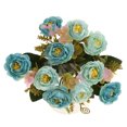 thumbnail image 1 of 2 Manojos Artificiales Crecieron Un 5-rama Bricolaje Planta De Flor De La Decoración para hogar-azul Violáceo Macarena Las flores artificiales de seda, 1 of 8
