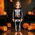 thumbnail image 2 of CUZIBR Toddler Pajamas For Boys Girls Halloween Long Sleeve Crew Neck Tops And Pants 2 PC Sleepwear Skeleton Candy Graphic Soft Loungewear Leisure Party Daily Nightwear,Black,2-3 Years, 2 of 4