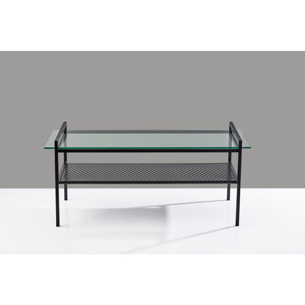 Adesso Pearson Coffee Table, Black, Glass