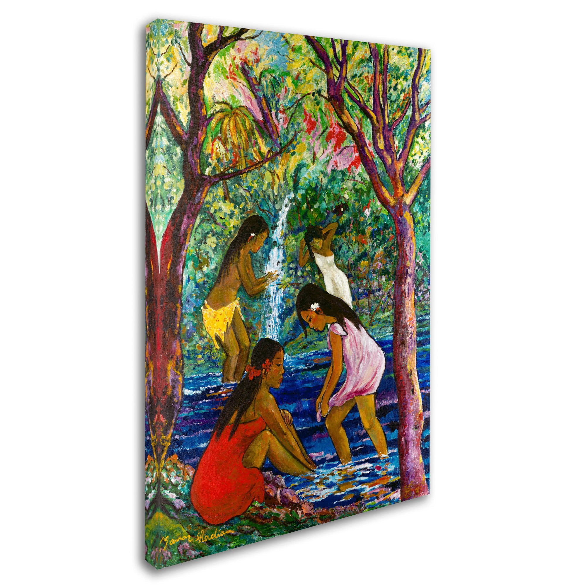 Trademark Fine Art "Four Girls In Maui" Canvas Art by Manor Shadian