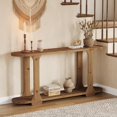 thumbnail image 5 of 63 Inch Solid Wood Console Table, Farmhouse Couch Table Behind Sofa with 2-Tier Shelf for Hallway, 5 of 5