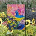 thumbnail image 2 of SKYSONIC Peacock Oil Painting Double-Sided Printed Garden House Sports Flag - 12x18in Polyester Decorative Flags for Courtyard Garden Flowerpot, 2 of 2