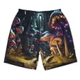 thumbnail image 3 of Uemuo Purple Glowing Mushroom Pattern Men's Swim Trunks Hawaiian Beach Bathing Suit Swimsuits Beach Quick-Dry Shorts with Pockets-Small, 3 of 9