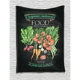 thumbnail image 1 of Vegan Tapestry, Chalkboard Style Background with Hand Drawn Organic Natural Food Tasty and Healthy, Wall Hanging for Bedroom Living Room Dorm Decor, 60W X 80L Inches, Multicolor, by Ambesonne, 1 of 2