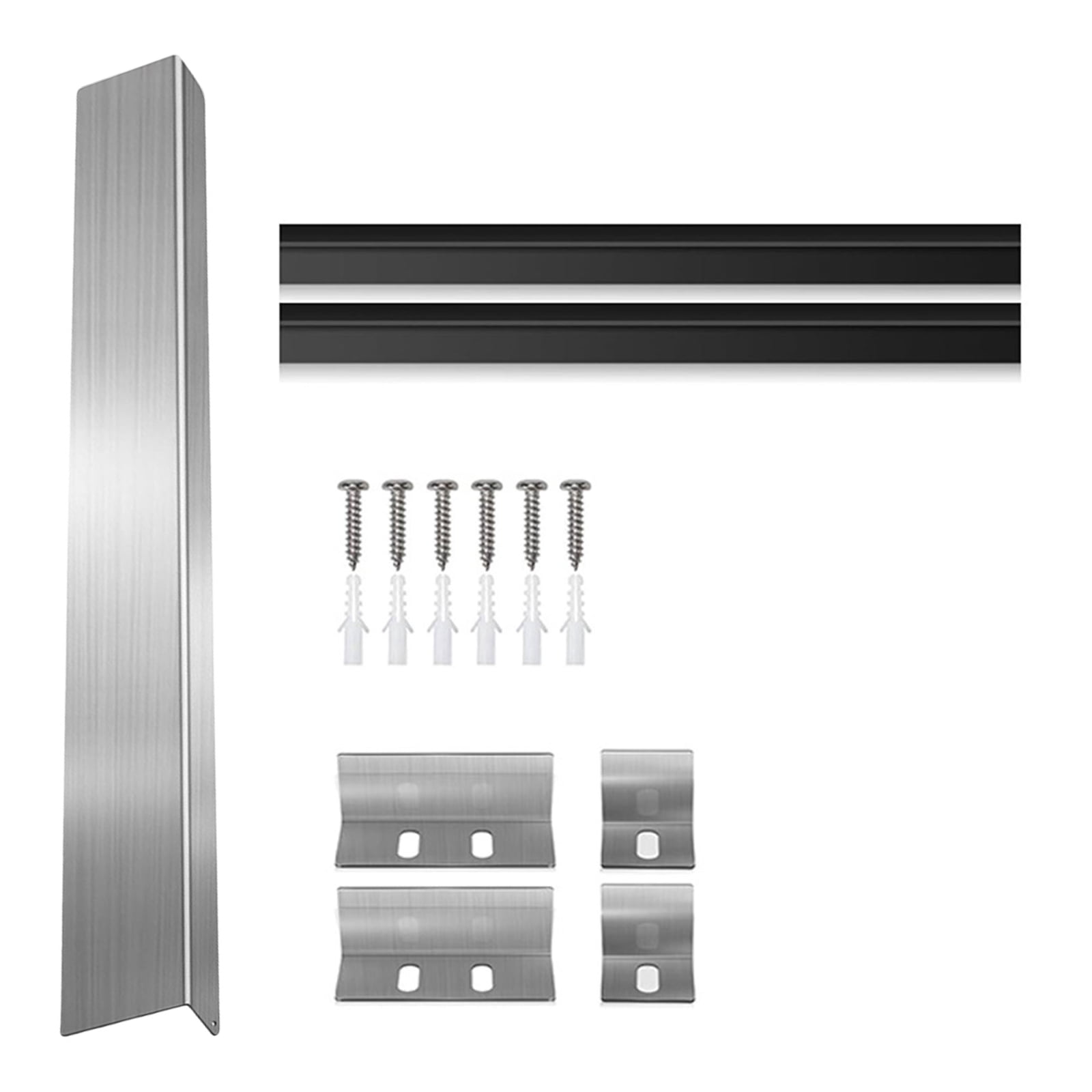 RUISINERY Slide-in Ranges Rear Filler Kits 30inch Trim Between Stove and Backsplash Universally for Stove Gaps Black/Silve