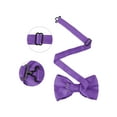thumbnail image 2 of INSPIRE CHIC Men's Sequin Bow Ties Adjustable Neck Length Solid Color Bow Ties Purple, 2 of 4