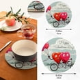 thumbnail image 2 of SKYSONIC Loving Hearts Bike Pot Holders Trivets, 2 Pcs Heat Resistant Trivets,Valentines Balloons Cotton Thread Weave Mats for Hot Pads Pans Pot Bowl Teapot for Kitchen Decor, 2 of 7