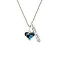 thumbnail image 2 of Delight Jewelry Silvertone Hot Blue Large Cheetah Print Heart Silvertone Hope Anchors the Soul Bar Charm Necklace, 23", 2 of 4