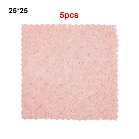 

Tssuoun 5/10pcs Super Absorbent Microfiber Kitchen Dish Cloth High-efficiency Color mixing 25*25(5pcs)