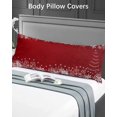 thumbnail image 4 of Red Christmas Body Pillow Case Cover - Microfiber Bed Throw Pillow Covers, Xmas Snowflake Tree Vintage Decorative Lumbar Pillow Cover with Envelope Closure for Sofa/Travel 20"x54", 4 of 6