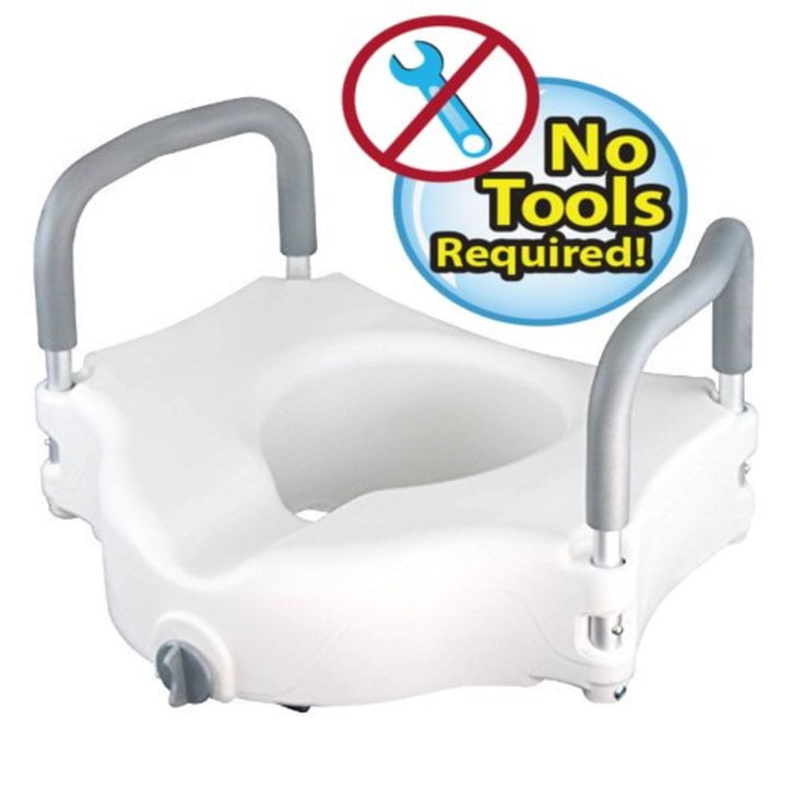 Raised Toilet Seat Portable Elevated Riser with Padded Handles