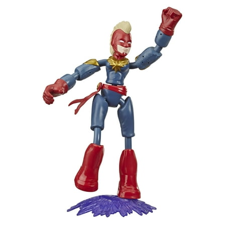 Marvel Avengers Bend And Flex 6-Inch Flexible Captain Marvel Figure, Includes Blast Accessory