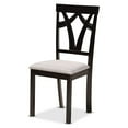 thumbnail image 3 of Baxton Studio Branca Modern and Contemporary Grey Fabric Upholstered and Dark Brown Finished Wood 5-Piece Dining Set, 3 of 7