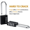 thumbnail image 2 of 4 Digit Outdoor Waterproof Long Combination Lock, Set of 2 Small Black Combination Padlock, 2 of 5