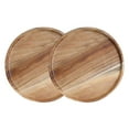 thumbnail image 1 of Lojalitet Bandeja Redonda de Madera para Servir, Bandejas de Madera con Asas para Mesa, Bandeja de Madera de Acacia Vintage, Bandeja Circular de Madera para Interiores y Exteriores, 1 of 6