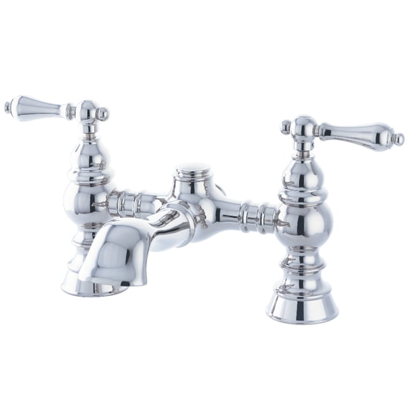 Kingston Brass CC1131T1 Heritage 7" Center Deck-Mount Clawfoot Tub Faucet, Polished Chrome