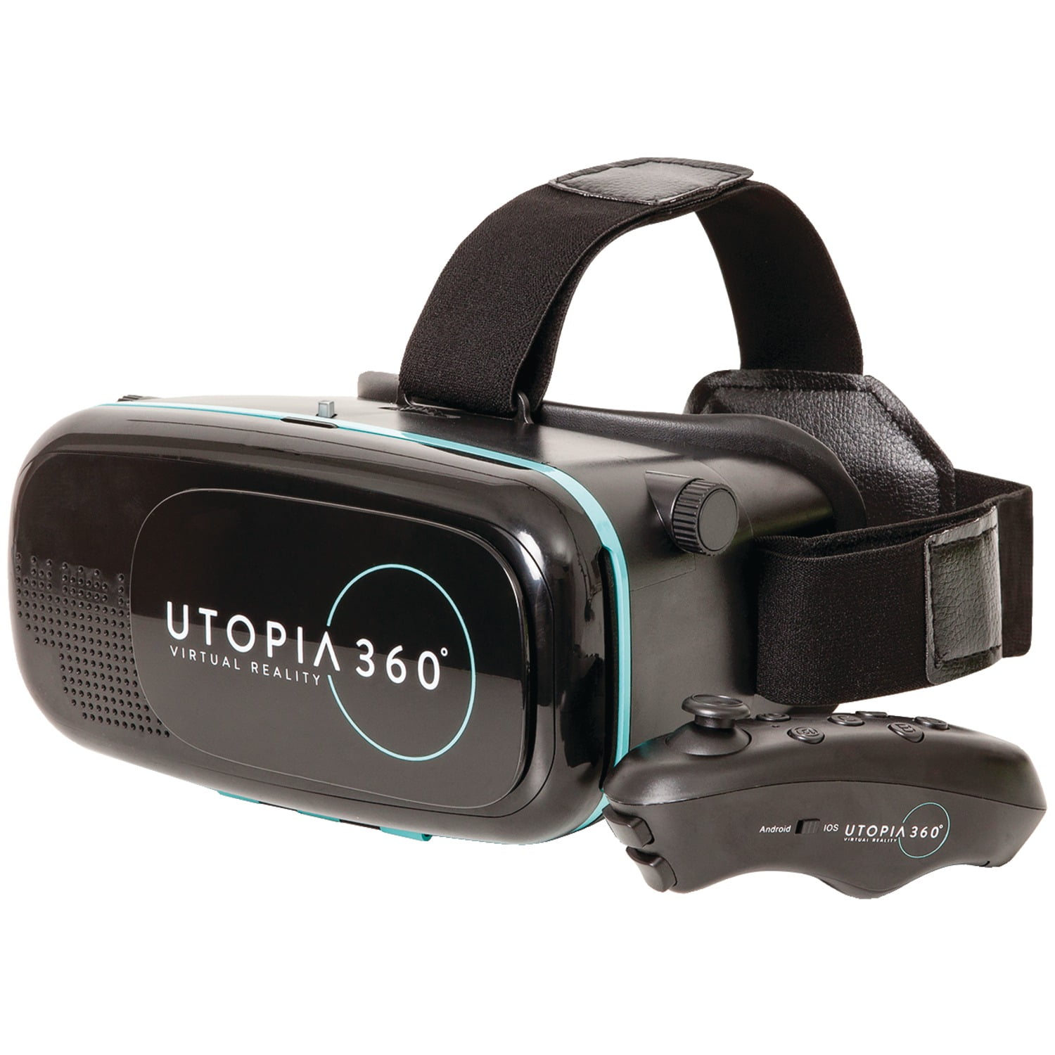 Utopia 360° VR Headset with Controller and Earbuds Compatible with iPhone and Android Smartphones Movies 2018 Virtual Reality Headset Model Apps 3D Virtual Reality Headset for Games 