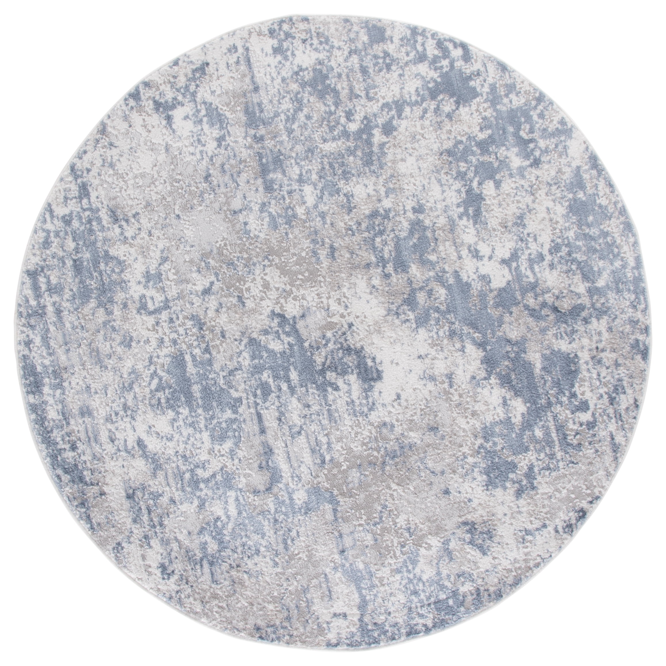 Safavieh Amelia Alastar Abstract Distressed Area Rug, Dark Blue/Gray, 5'3" x 5'3" Round