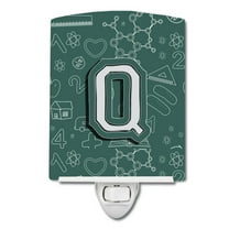 Caroline's Treasures CJ2010-QCNL Letter Q Back to School Initial Ceramic Night Light, 6x4x3", multicolor