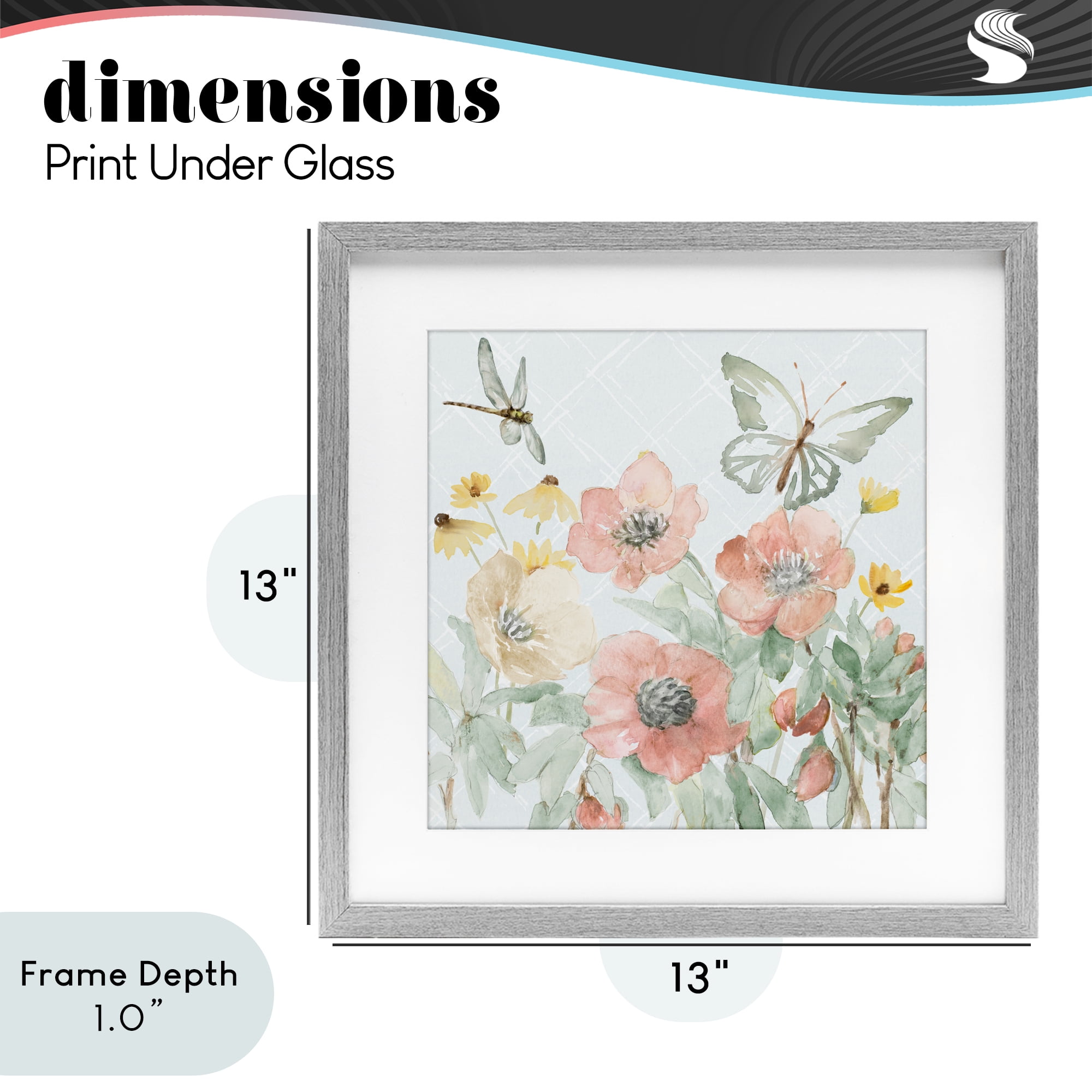 Stupell Industries Garden Joy Butterflies Gray Framed Print Under Glass, design by Lanie Loreth