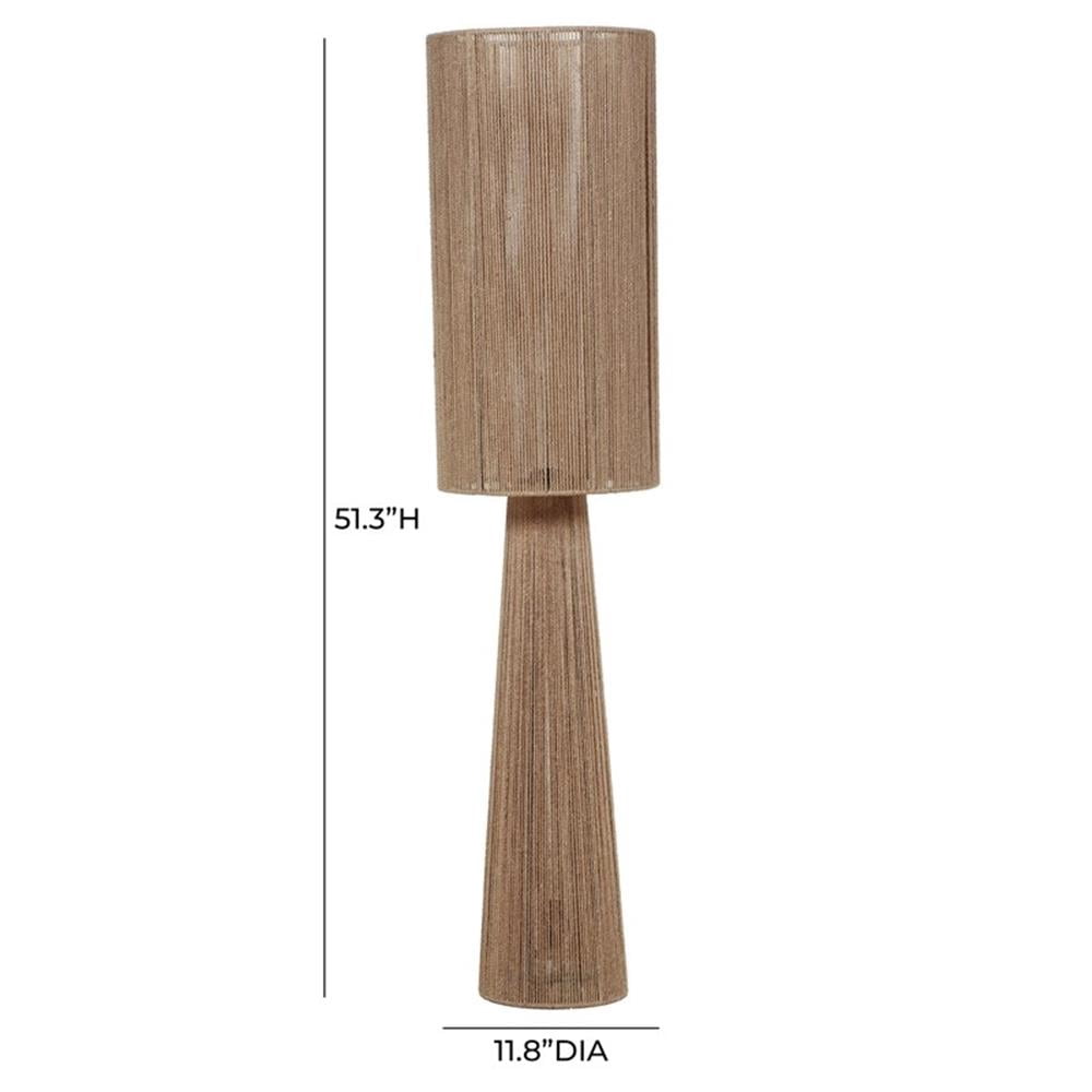 Pemberly Row Contemporary Accent Natural Jute 2-Bulb Floor Lamp