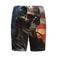thumbnail image 7 of Daiia Cyberpunk Skull American Flag Mens Woven Stretch Pajama Short,Short Pajama Pants-3X-Large, 7 of 7