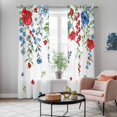 thumbnail image 6 of Kitchen Curtains 84 Inch Length 2 Panels, Independence Day Grommets Window Treatment Curtain, Eucalyptus Leaves Country Flowers Thermal Curtains Drapes for Living Room/Bathroom, 6 of 9