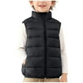 thumbnail image 7 of Afuyipoi Winter Boys Down Vest, Warm Lightweight Waistcoat Stand Collar Outerwear Black 11-12 Years, 7 of 7