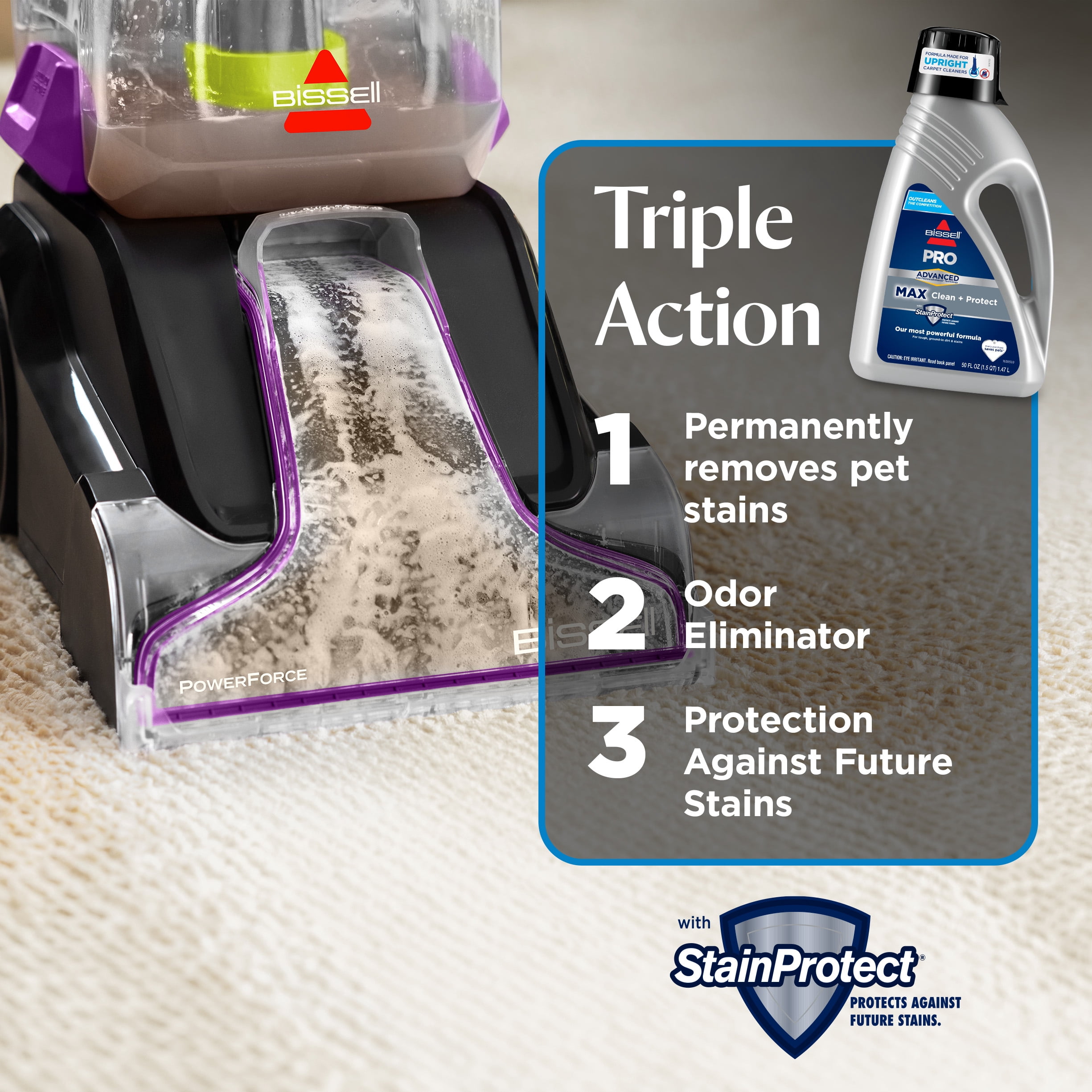 BISSELL Advanced Pro Max Clean + Protect Deep Cleaning Carpet Formula, 50 fl. oz., 70E1
