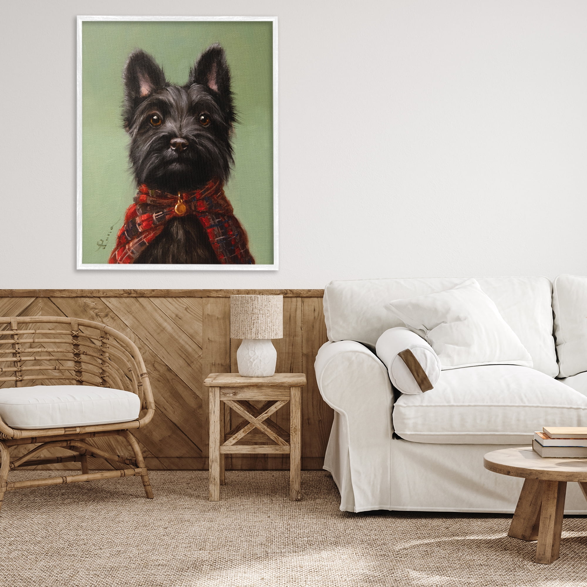 Stupell Industries The Scot Scottish Terrier White Framed Giclee Art, design by Lucia Heffernan