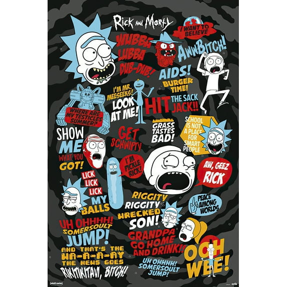 Rick And Morty - TV Show Poster / Print (Rick & Morty Quotes And Pictograms 2)
