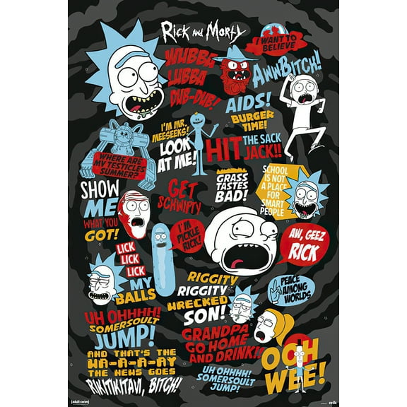 Rick And Morty - TV Show Poster / Print (Rick & Morty Quotes And Pictograms 2)