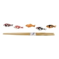 thumbnail image 5 of 5 Pairs Of Colorful Japanese Koi Fishes Ceramic Rests With Wooden Chopsticks Set, 5 of 9