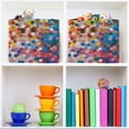 thumbnail image 6 of Yayeee Canvas Storage Basket with Handles for Shelves Fabric Bins Closet Organizer, Light Colorful Circles, 6 of 8
