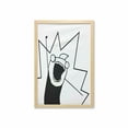 thumbnail image 1 of Humor Wall Art with Frame, Happy Stick Meme Troll Face Cheerful Expression Digital Modern Design, Printed Fabric Poster for Bathroom Living Room, 23" x 35", Black and White, by Ambesonne, 1 of 2