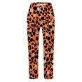 thumbnail image 4 of DHFJKG Women Linen Capri Pants Leopard Printed Summer Lightweight Loose Fit Casual Drawstring Beach Pants Stylish Trousers, 4 of 5