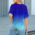 thumbnail image 5 of Oversized Tshirts T-Shirts for Women Trendy Gradient Color Chest Pocket Crew Neck Loose Tee Shirt Summer Tops (S, Blue), 5 of 7