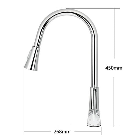 Livingbasics Brass Pull Out Kitchen Faucet High Arc Single Tall