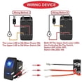 thumbnail image 4 of 2pcs DC 20A/12V 10A/24V SPST LED Illuminated Rocker Switch, Waterproof 5-Pin On/Off with Jumper Wires Set for UTVs, Cars, Trucks, RVs, Boats, Motorcyc, 4 of 5