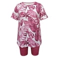 thumbnail image 4 of Haivin Woman's Printed Short Sleeve Top and Solid Shorts Set, Casual Loose Fit Outfit for Daily Wear and Leisure Activities, 4 of 4