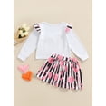 thumbnail image 4 of Biekopu Girl’s Valentine's Day Printing Long Sleeve Tops and Short Skirt Set, 4 of 8