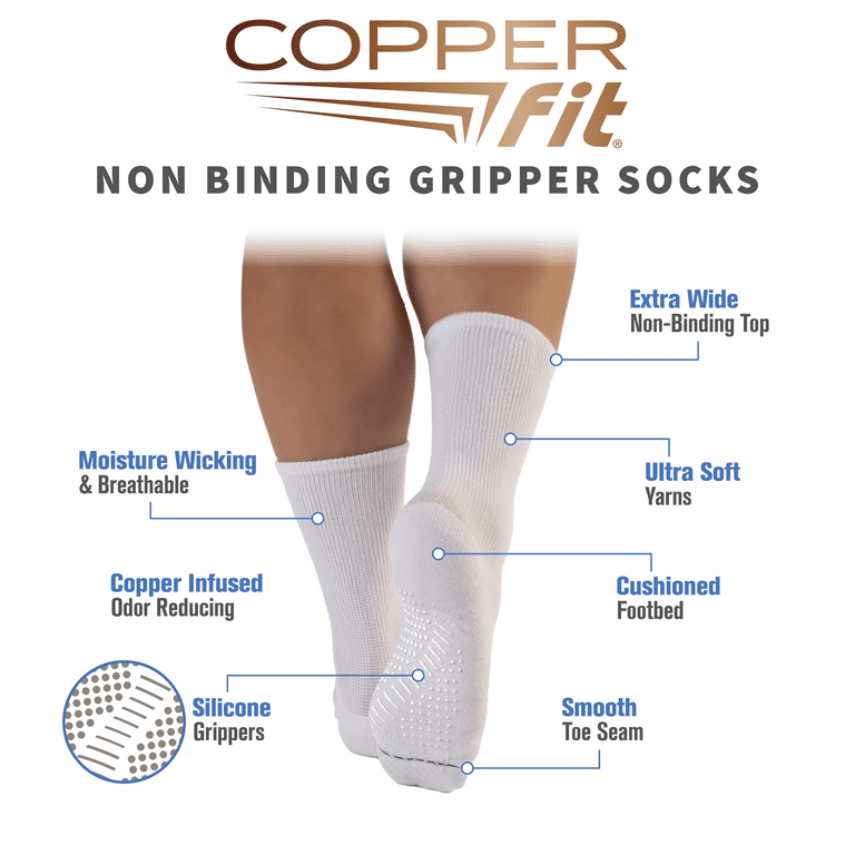 Copper Fit® Non-Binding Diabetes and Circulatory Crew Socks
