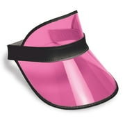 Beistle Club Pack of 12 Pink Clear Plastic Dealer's Visor