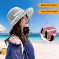 thumbnail image 4 of YooGuoGuo Women Wide Brim Sun Hats Metal Wired Edge Summer UV Protection Beach Fishing Hat for Hiking Garden Travel Chin Strap, 4 of 9