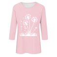 thumbnail image 4 of Plebaso Hauts pour Femmes Manches 3/4 Chemises Imprimées Décontractées Tuniques Col Rond Blouses pour Femmes, 4 of 4